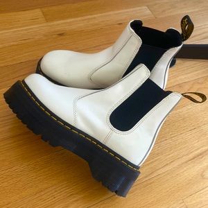 White platform doc marten air wair boots